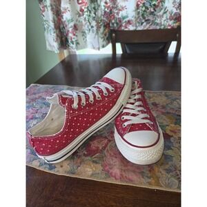 Converse Chuck Taylor All Star Polka Dot Red / White Unisex Sneakers 7 Womens